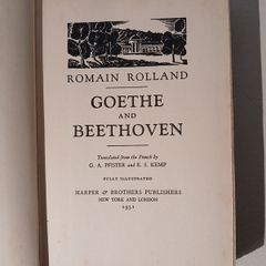 Goethe and Beethoven by Romain Rolland 1931 First Edition