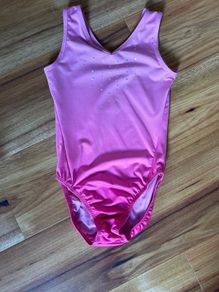 Pink ombre gymnastics one piece age 8 excellent condition!