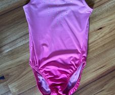 Pink ombre gymnastics one piece age 8 excellent condition!