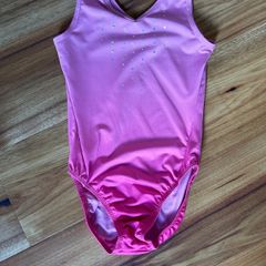 Pink ombre gymnastics one piece age 8 excellent condition!