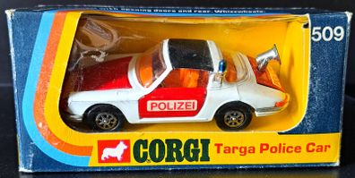 Porsche 911s Targa  Police Car - Corgi #509 - Spotlight on Boot