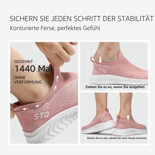Brand New Womens Slip-on Memory Foam Trainers Supportive Work Shoes Long-Stand