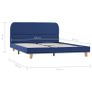 Bed Frame Blue Fabric 135x190 cm Image 7