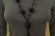 Handmade black crochet necklace