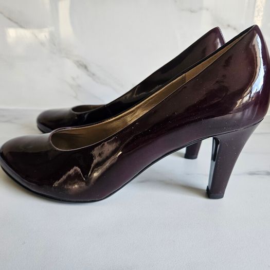 Gabor ladies medium heel court bordeaux leather shoes size UK6 EU 39 new