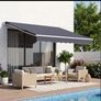 Manual Retractable Awning 9.8ft x 8.2ft 3m x 2.5m Outdoor Patio Sun Shade Dark Grey Image 4