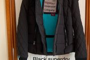 Black superdry coat, rarely worn, small fit