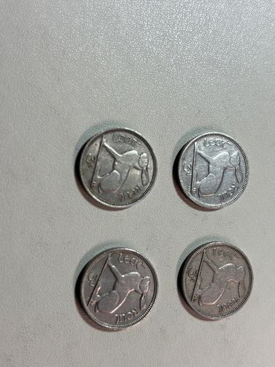4 Irish 3 pence coins 3d