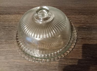 Glass Dome and Plate Cake Stand.
