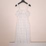 Mango White Black Grid Pattern Cold Shoulder Midi Dress Size XS Image 8