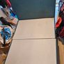 Teal fabric divan bed base with headboard Image 3