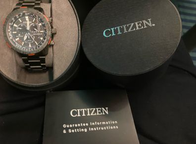 Citizen Promaster Navihawk A-T Ion Plated Bracelet Watch eco drive radio controlled brand new