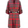 Checkered shirt dress with unisize belt Image 4