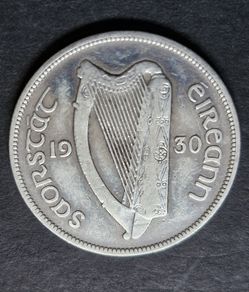 Ireland 1930 Silver Half Crown