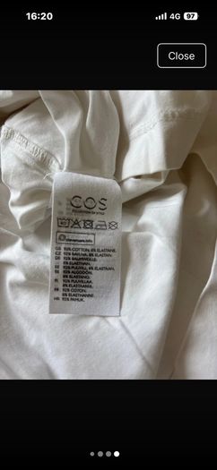 Cos white cotton top size 12