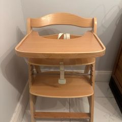 Hauck Alpha+, Natural, Wooden High Chair Made of Beech for Children from 6 Months to 90 kg