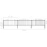 Garden Fence with Spear Top Steel (0.5-0.75)x5.1 m Black Image 2