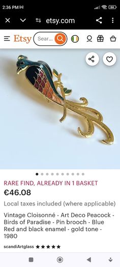 Vintage Peacock brooch