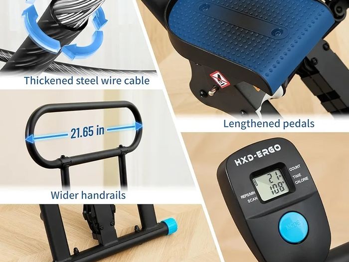 Stair Stepper with 6 Resistances Foldable Stairmaster Machine for Home Gym Workout, 160kg Load-Bearing Capacity Cardio Stair Climber with Low Noise