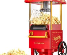 Popcorn Maker 1200W Hot Air Popper Machine, Healthy & Fat-Free, Easy to Clean Best Popcorn Popcorn for Movie Nights and Parties of All Kinds, Kids Birthday Party Favourites (FREE POSTAGE)