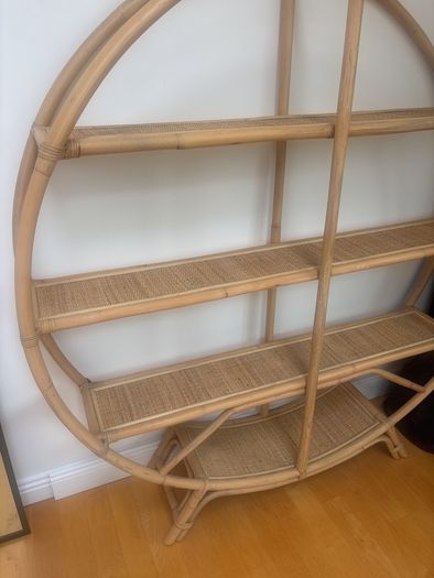 Rattan Hand Made Circular Bookshelf - Large