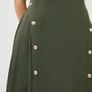 New with Tags Karen Millen Tailored Military Pleated Dress Khaki Image 3