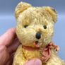 Vintage Teddy Bear - Jointed - Glass Eyes with Ribbon - 14cm Image 9