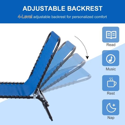 Folding Sun Lounger, 3 Positions (FREE SHIPPING)