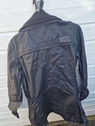 Mens Superdry Double Blacklabel Wax Coat