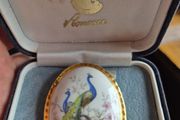 Vintage 'Countess' bone china peacock cameo brooch