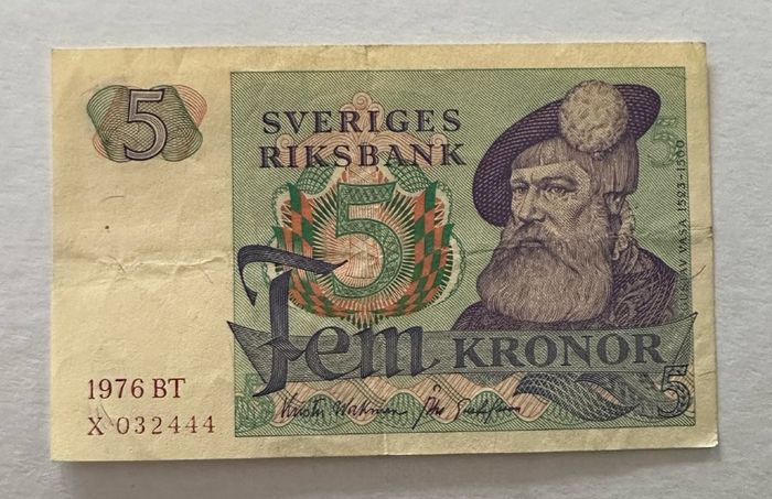 Sweden 5 Kronor 1976 Banknote
