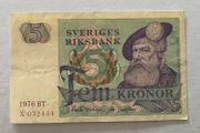 Sweden 5 Kronor 1976 Banknote