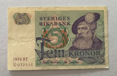 Sweden 5 Kronor 1976 Banknote