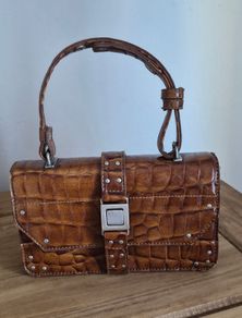 Vintage United Colors of Benetton Croc-Effect Handbag Y2K Style