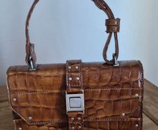 Vintage United Colors of Benetton Croc-Effect Handbag Y2K Style