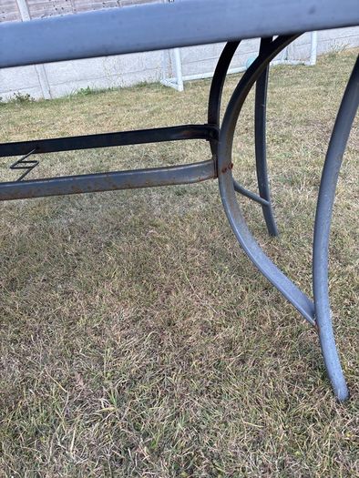 Outdoor glass top dining table