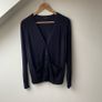 COS 100%  Wool V-Neck Cardigan Jumper with Pockets Dark Navy Blue Size S Excellent Condition Image 2