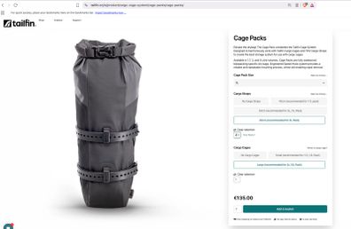 Tailfin Cage packs 5l with cage