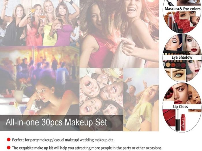28Pcs Professional Makeup Set, Essential Make up Starter Set All-In-One Make-up Gift Sets With Cosmetic bag Eyeshadow Palette Lip Gloss Concealer blush Foundation Brush (FREE POSTAGE)