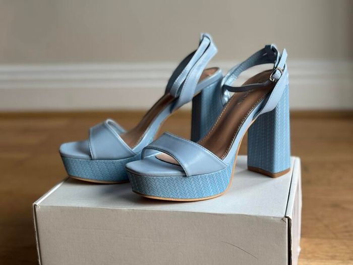 Blue platform sandals
