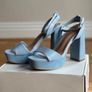 Blue platform sandals Image 2