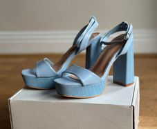 Blue platform sandals