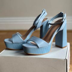 Blue platform sandals