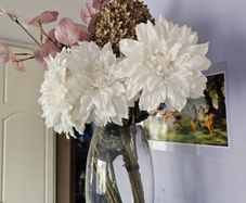 Artificial Flower Arrangement with Glass Vase