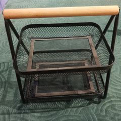 Storage basket for kitchen or office.