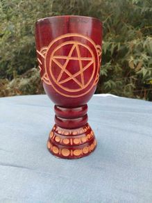 Carved wooden Pentagram Chalice