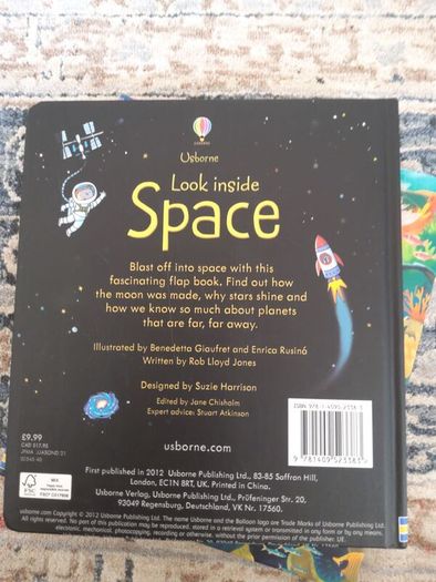 Usborne Look Inside Space Lift the flap book