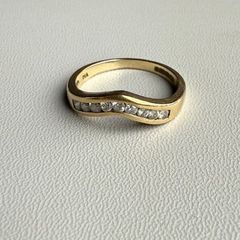 9ct gold real diamond ring size L free post quick sale