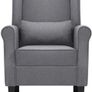 _Fabric Armchair Relax Chair Upholstered Lounge Chair, Light gray Image 4
