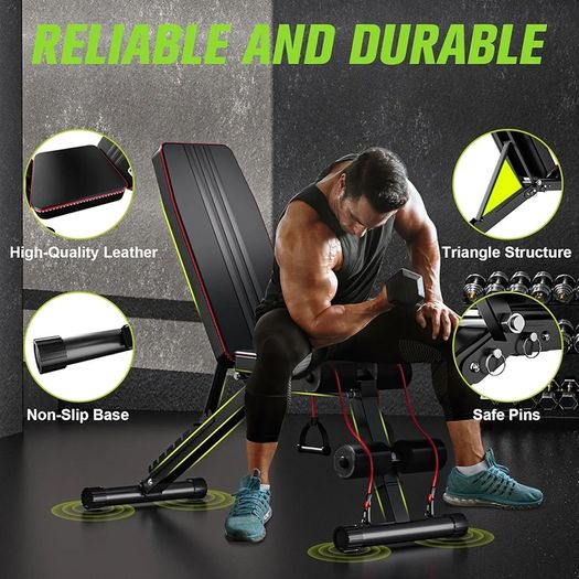 Adjustable 800LBS Weight Workout Bench with Leg Extension and Preacher Pad for Home Gym, Incline Decline Gym Sit Up Bench Press for Full Body Strength Training